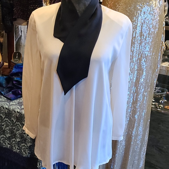 Giorgio Armani Sheer Silk Ivory Blouse